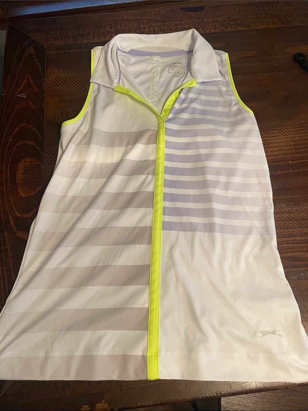 Slazenger Golf Women's White Sleeveless Top with Neon Yellow Trim. NWOT